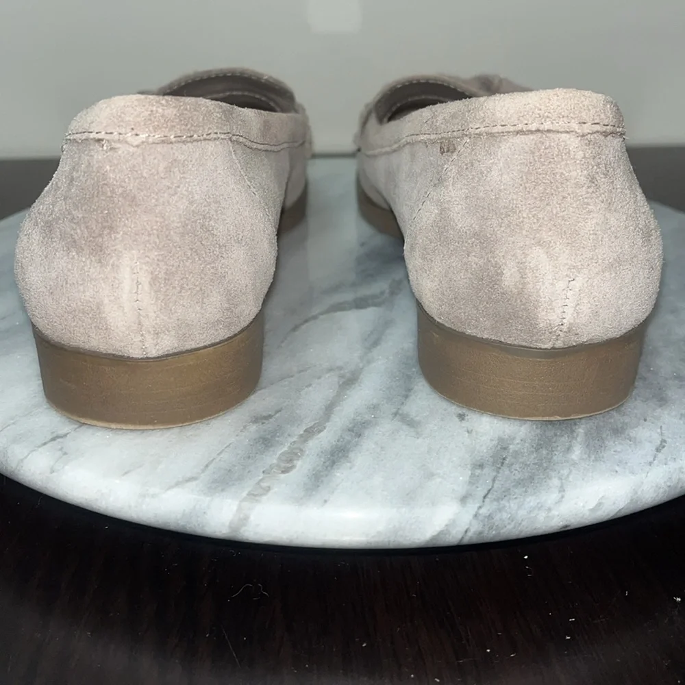 Crown Vintage MOIRA tassel suede upper round toe loafers gray Sz 7M